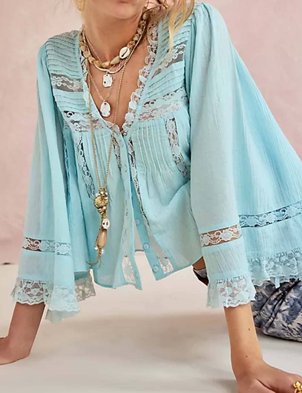 Eyelets Lace Blouse