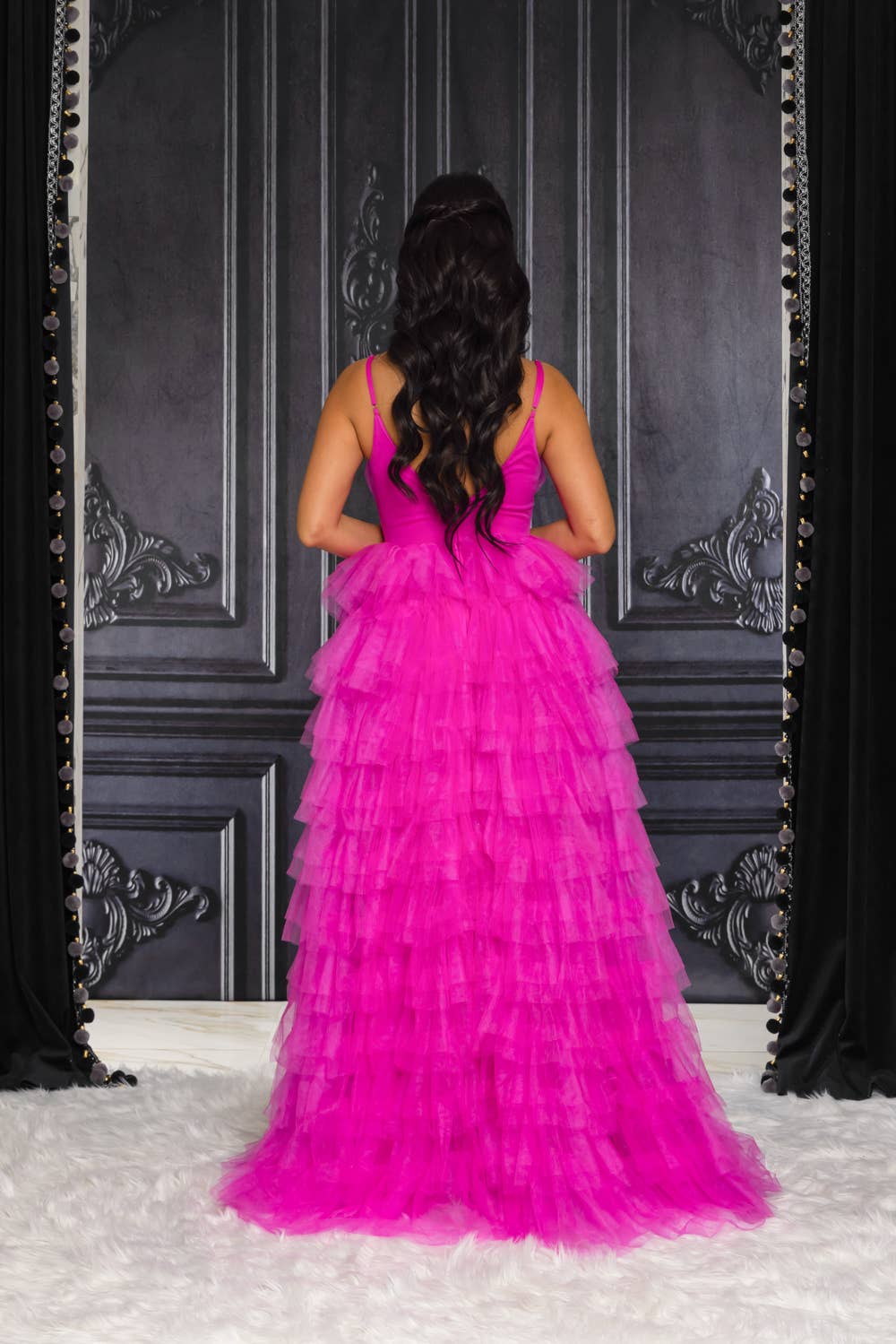 Glamour Tulle Ruffle Formal Dress
