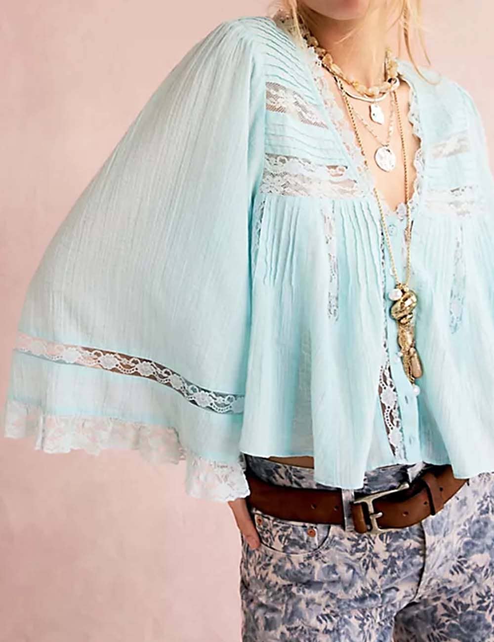 Eyelets Lace Blouse