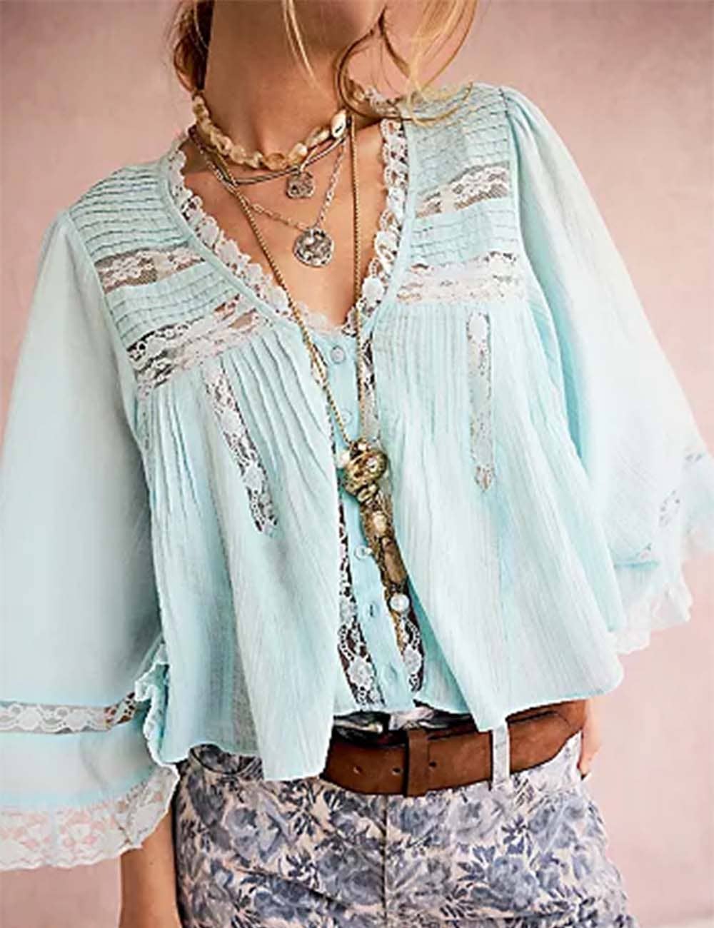 Eyelets Lace Blouse