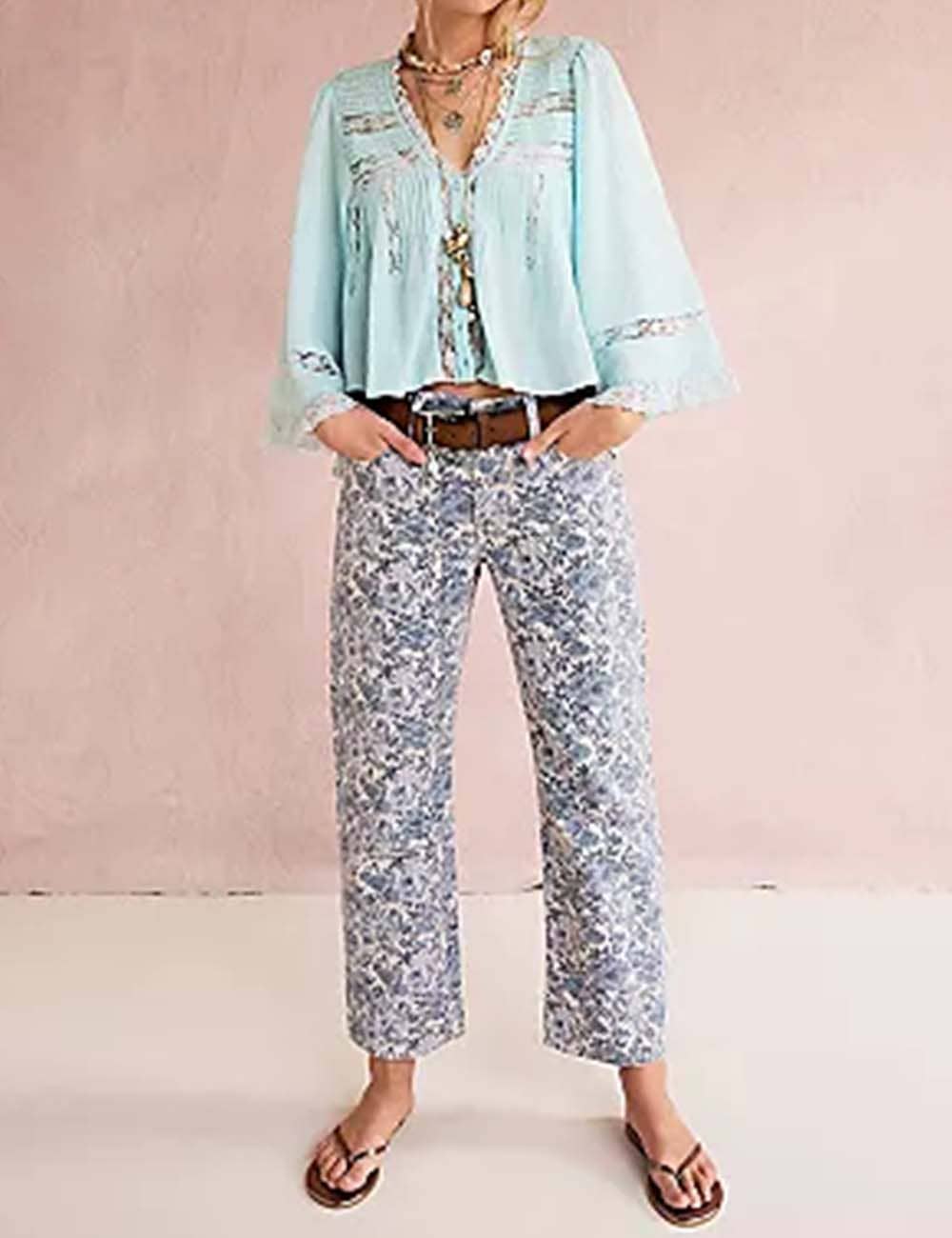 Eyelets Lace Blouse